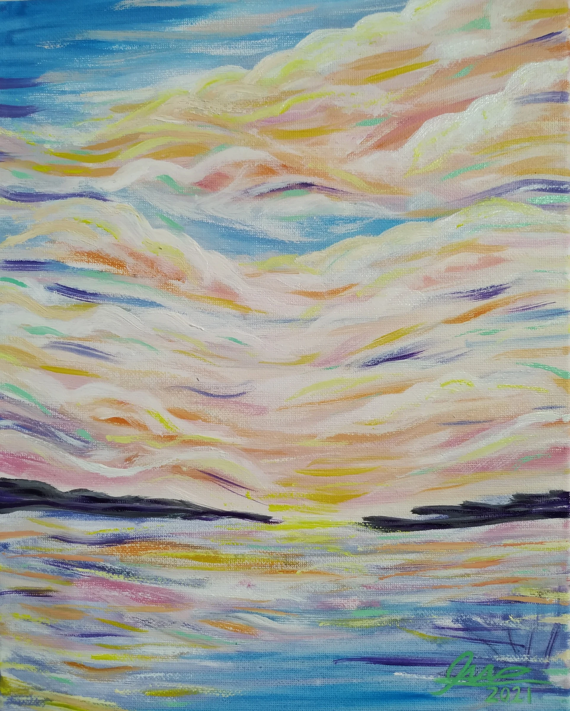 Obra pictórica «Amanecer» de Giovanna Mosquera