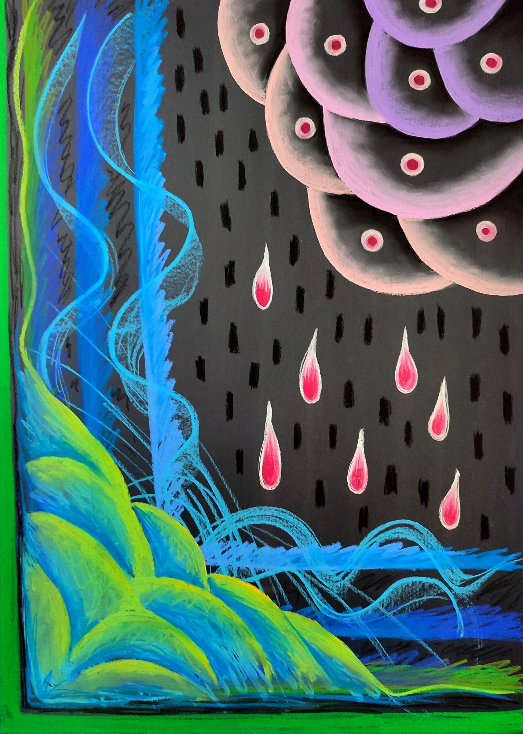 Obra pictórica «Gotas rojas» de Giovanna Mosquera
