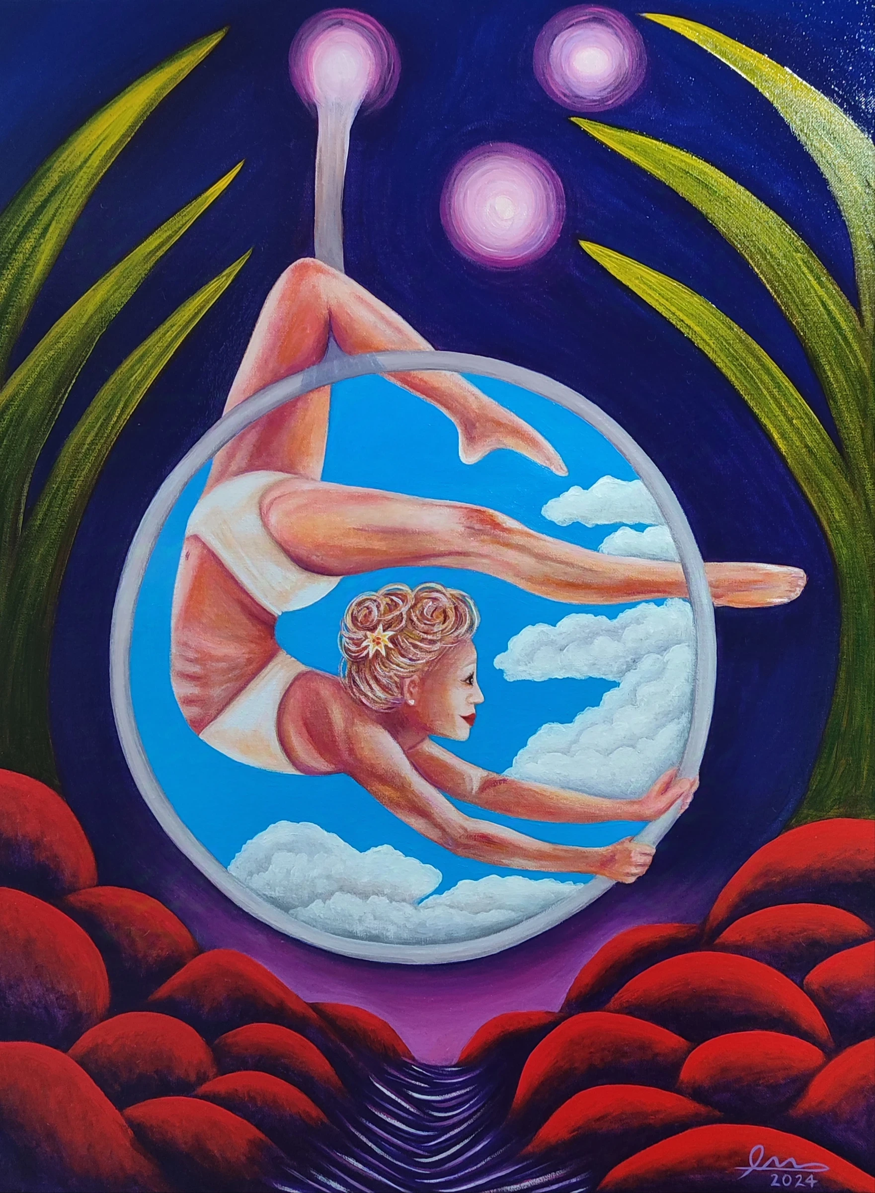 Obra pictórica «Mujer lira» de Giovanna Mosquera