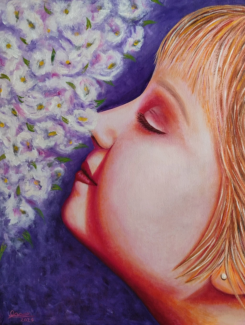 Obra pictórica «Niña aroma» de Giovanna Mosquera