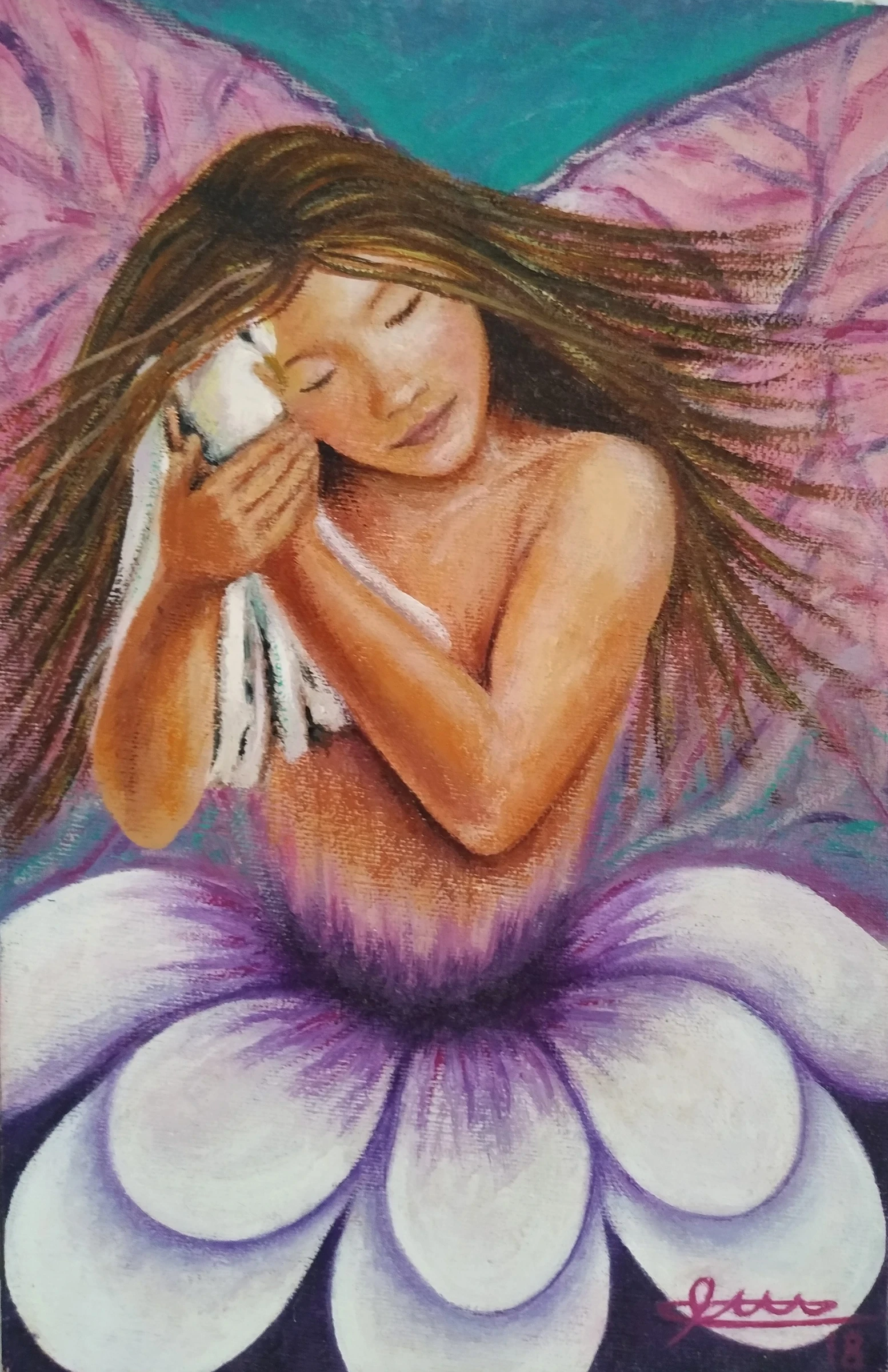 Obra pictórica «Niña espíritu» de Giovanna Mosquera