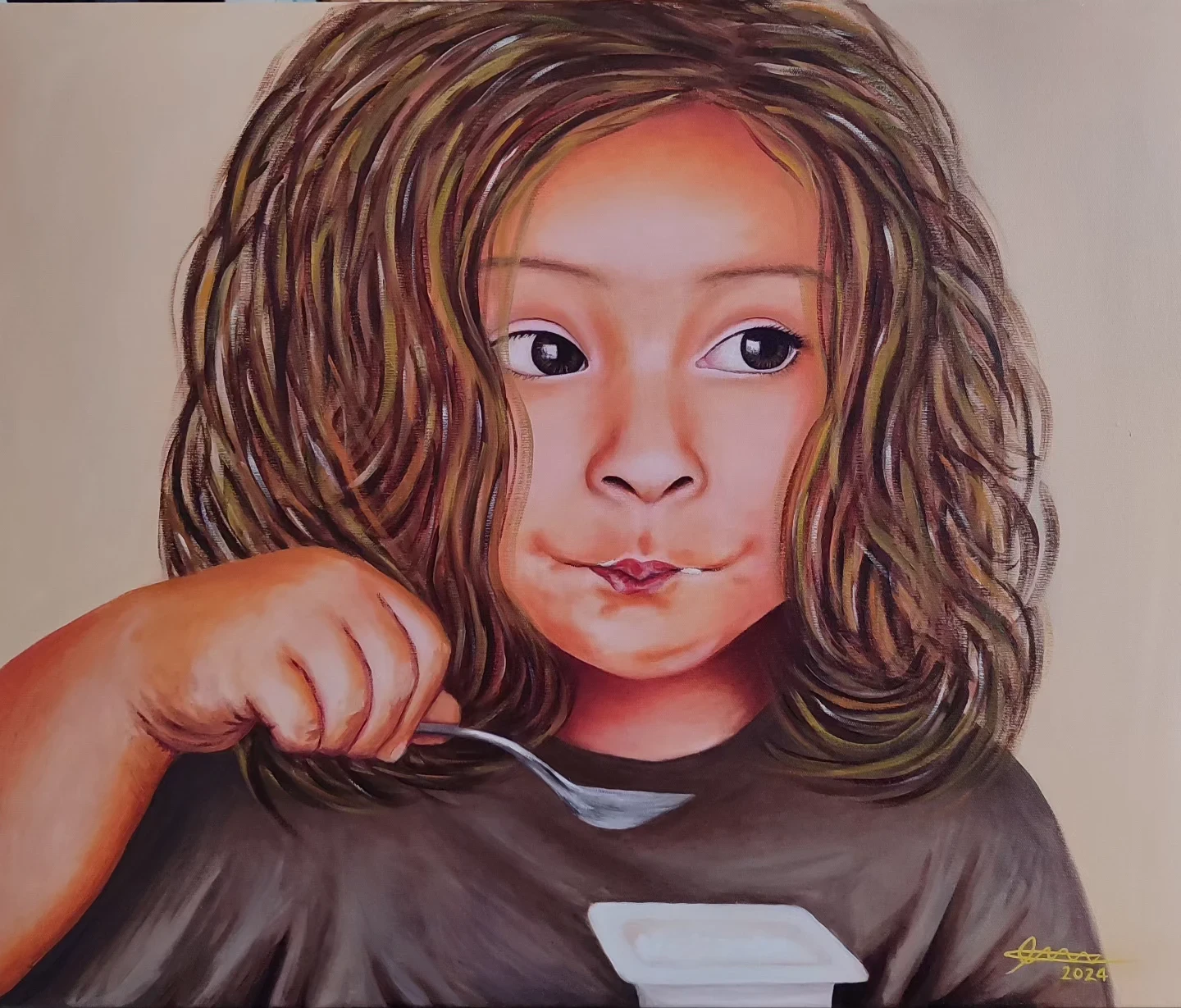 Obra pictórica «Niña ñami» de Giovanna Mosquera