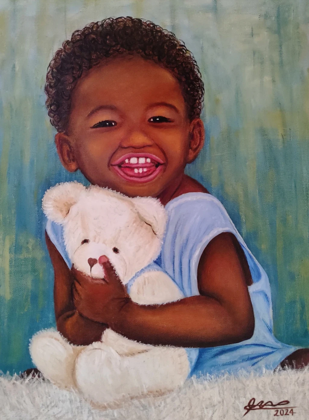 Obra pictórica «Niño ternura» de Giovanna Mosquera
