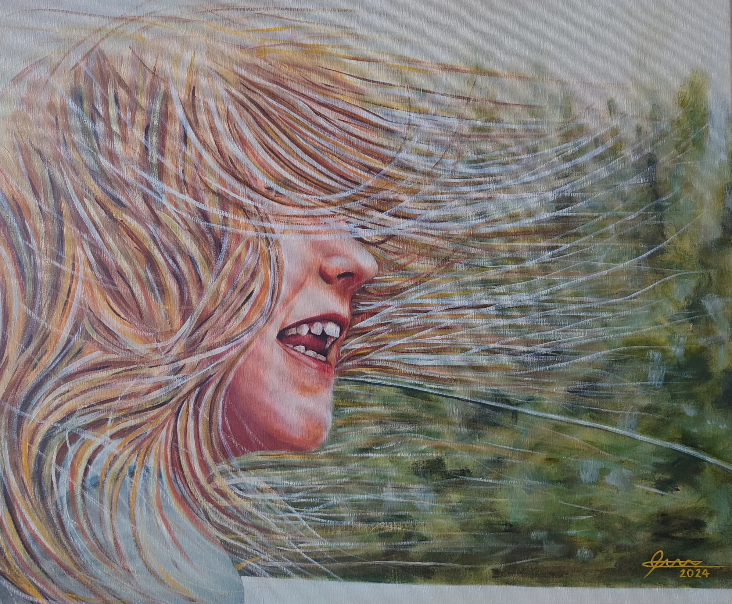 Obra pictórica «Niño viento» de Giovanna Mosquera