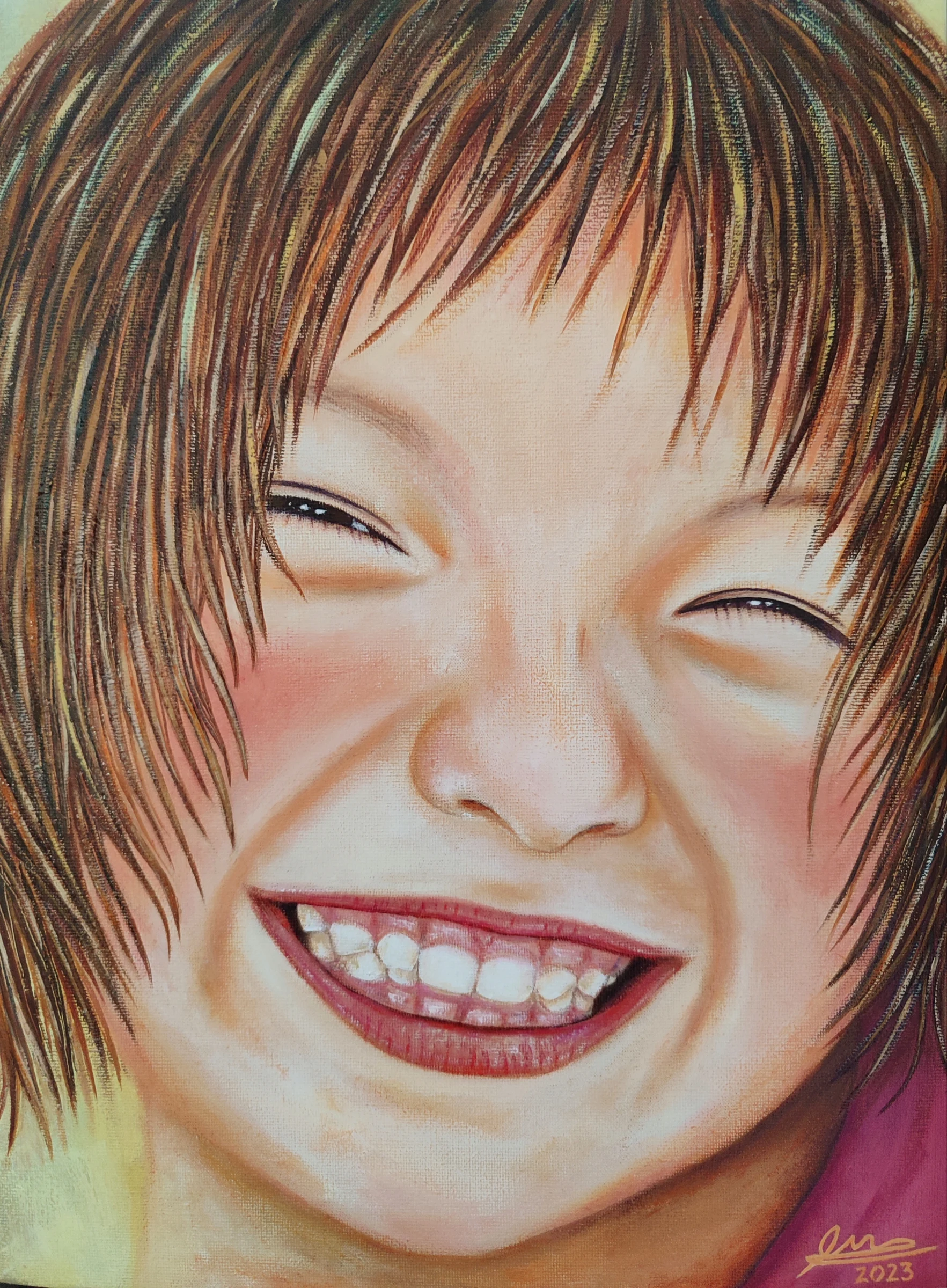 Obra pictórica «Niña sonrojo» de Giovanna Mosquera